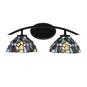 Kurve - 2 Light Bath Bar-7.75 Inches Tall and 18.25 Inches Length - 1342101