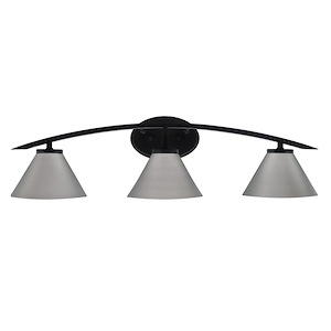 Kurve - 3 Light Bath Bar-7.5 Inches Tall and 29 Inches Length - 1342109