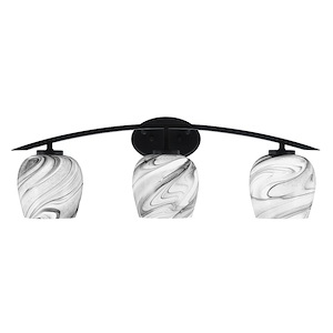 Kurve - 3 Light Bath Bar-10 Inches Tall and 29 Inches Length - 1342113