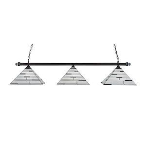 Square - 3 Light Billiard/Island-11.75 Inches Tall and 14 Inches Wide - 359218