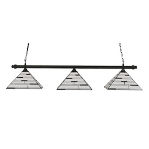 Square - 3 Light Billiard/Island-11.5 Inches Tall and 14 Inches Wide - 476833