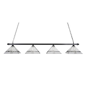 Square - 4 Light Billiard/Island-11.5 Inches Tall and 14 Inches Wide - 882505