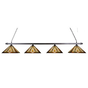 Square - 4 Light Kitchen Bar-11 Inches Tall and 14 Inches Wide - 1219112
