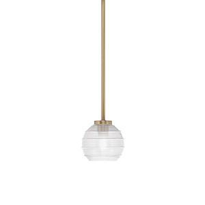Atlas - 1 Light Stem Hung Mini Pendant-6.5 Inches Tall and 6 Inches Wide - 1339479