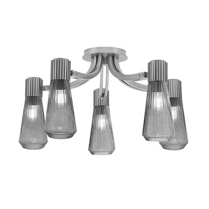 Everleigh - 5 Light Semi-Flush Mount-13.25 Inch Tall and 23.25 Inch Wide - 1394545