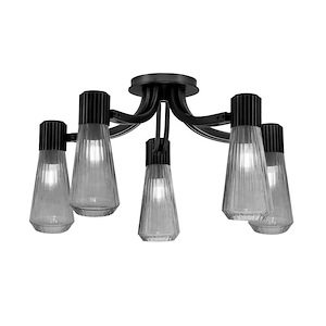 Everleigh - 5 Light Semi-Flush Mount-13.25 Inch Tall and 23.25 Inch Wide - 1394547
