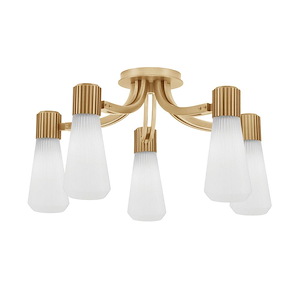 Everleigh - 5 Light Semi-Flush Mount-13.25 Inch Tall and 23.25 Inch Wide - 1394548