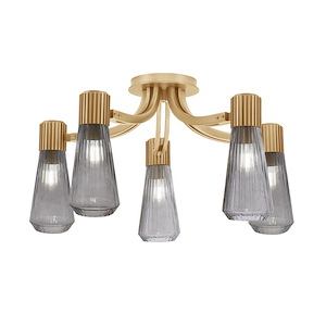 Everleigh - 5 Light Semi-Flush Mount-13.25 Inch Tall and 23.25 Inch Wide - 1394549