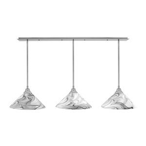 Stem - 3 Light Linear Pendalier With Hang Straight Swivel-12 Inches Tall and 16 Inches Wide - 1219000