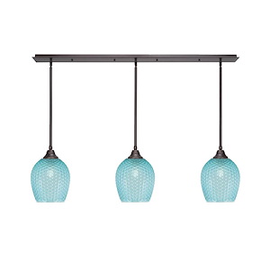 Stem - 3 Light Stem Hung Linear Pendalier-12.75 Inch Tall and 7.5 Inch Wide - 1364288