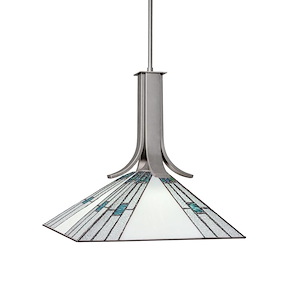Apollo - 1 Light Stem Hung Pendant with Hang Straight Swivel-18 Inches Tall and 14 Inches Wide - 1339265