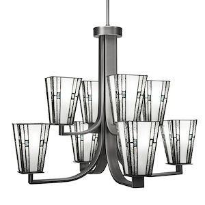Apollo - 8 Light Uplight Chandelier with Hang Straight Swivel-23 Inches Tall and 27 Inches Wide - 1339302