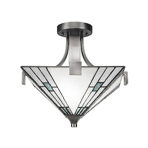 Apollo - 2 Light Semi-Flush Mount-13.75 Inches Tall and 15 Inches Wide - 1339308