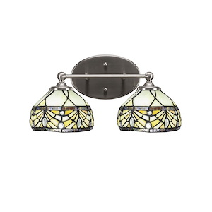 Capri - 2 Light Bath Bar-8 Inches Tall and 15.75 Inches Length - 1160617
