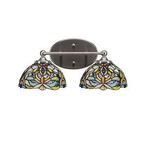 Capri - 2 Light Bath Bar-8 Inches Tall and 16 Inches Length - 1156127
