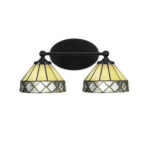 Capri - 2 Light Bath Bar-7.75 Inches Tall and 15.75 Inches Length - 1156346