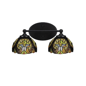 Capri - 2 Light Bath Bar-8 Inches Tall and 15.5 Inches Length - 1155476