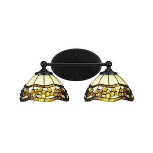 Capri - 2 Light Bath Bar-7.5 Inches Tall and 16.25 Inches Length - 1159482