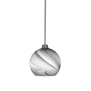 Kimbro - 1 Light Stem Hung Pendant with Hang Straight Swivel-12 Inches Tall and 11.75 Inches Wide - 1339350