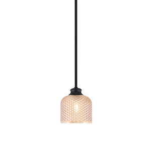 Zola - 1 Light Dome Stem Hung Pendant-7 Inch Tall and 6 Inch Wide - 1431157