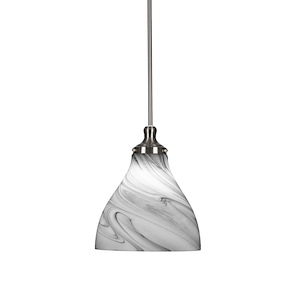 Juno - 1 Light Stem Hung Pendant with Hang Straight Swivel-14 Inches Tall and 11.75 Inches Wide - 1339251