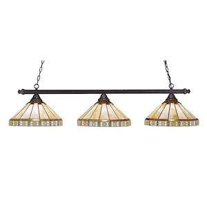 Square - 3 Light Billiard/Island-11.5 Inches Tall and 15 Inches Wide - 1149252