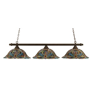 Square - 3 Light Billiard/Island-10.75 Inches Tall and 19 Inches Wide - 359512