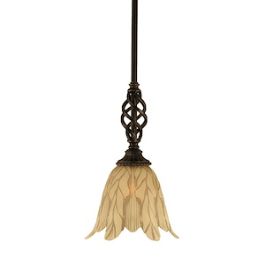 Elegante - 1 Light Stem Mini Pendant With Hang Straight Swivel-11.75 Inches Tall and 7 Inches Wide - 699349
