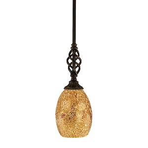 Elegante - 1 Light Stem Mini Pendant With Hang Straight Swivel-12.25 Inches Tall and 5 Inches Wide - 699345