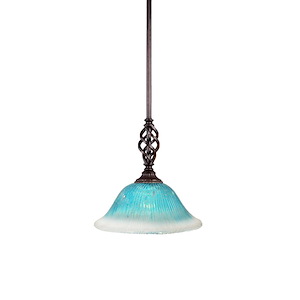 Elegante - 1 Light Stem Mini Pendant With Hang Straight Swivel-11 Inches Tall and 10 Inches Wide - 1219337