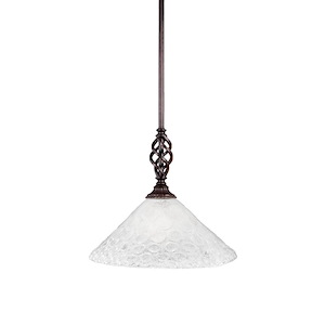 Elegante - 1 Light Stem Mini Pendant With Hang Straight Swivel-12.25 Inches Tall and 12 Inches Wide - 359434