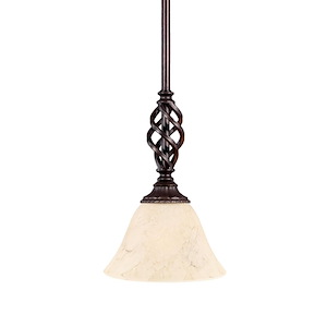 Elegante - 1 Light Stem Mini Pendant With Hang Straight Swivel-10.5 Inches Tall and 7 Inches Wide - 1219090