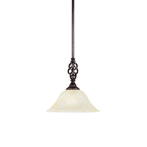Elegante - 1 Light Stem Mini Pendant With Hang Straight Swivel-10 Inches Tall and 10 Inches Wide - 359403