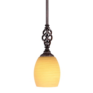 Elegante - 1 Light Stem Mini Pendant With Hang Straight Swivel-11.75 Inches Tall and 5 Inches Wide - 699336