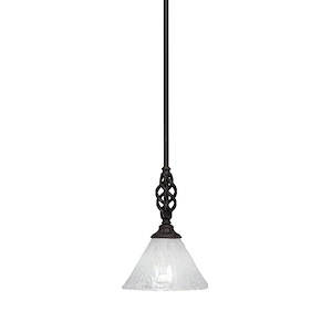 Elegante - 1 Light Stem Mini Pendant With Hang Straight Swivel-10.25 Inches Tall and 7 Inches Wide - 439194