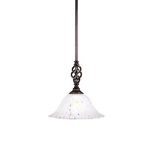 Elegante - 1 Light Stem Mini Pendant With Hang Straight Swivel-11 Inches Tall and 10 Inches Wide - 1219362