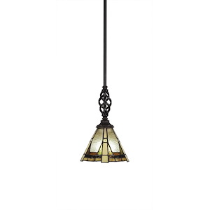 Elegante - 1 Light Stem Mini Pendant With Hang Straight Swivel-10.75 Inches Tall and 7 Inches Wide - 549482