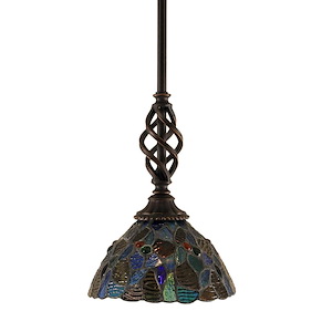 Elegante - 1 Light Stem Mini Pendant With Hang Straight Swivel-9.75 Inches Tall and 7 Inches Wide - 512457