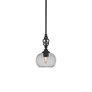 Elegante - 1 Light Mini Pendant With Hang Straight Swivel-11 Inches Tall and 7 Inches Wide - 1333955