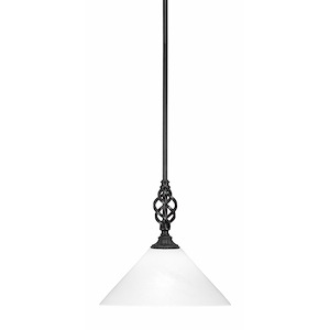 Elegante - 1 Light Pendant With Hang Straight Swivel-11.25 Inches Tall and 12 Inches Wide - 1270557