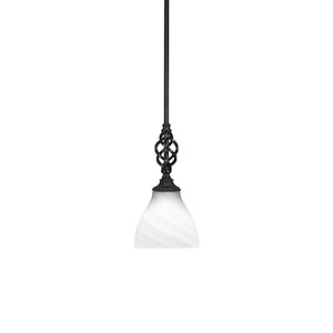 Elegante - 1 Light Mini Pendant With Hang Straight Swivel-11.5 Inches Tall and 6.25 Inches Wide - 1334066