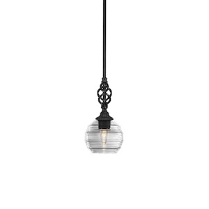 Elegante - 1 Light Mini Pendant With Hang Straight Swivel-11 Inches Tall and 6 Inches Wide - 1333714