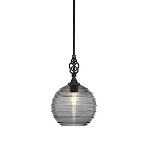 Elegante - 1 Light Mini Pendant With Hang Straight Swivel-15 Inches Tall and 10 Inches Wide - 1333710