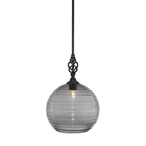 Elegante - 1 Light Mini Pendant With Hang Straight Swivel-18 Inches Tall and 14 Inches Wide - 1334063