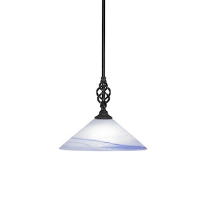 Elegante - 1 Light Mini Pendant With Hang Straight Swivel-11.5 Inches Tall and 16 Inches Wide - 1219128