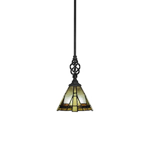 Elegante - 1 Light Mini Pendant With Hang Straight Swivel-10.75 Inches Tall and 7 Inches Wide - 1333821