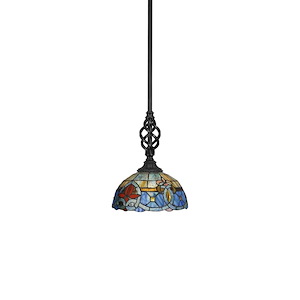 Elegante - 1 Light Mini Pendant With Hang Straight Swivel-12 Inches Tall and 12 Inches Wide - 1333712