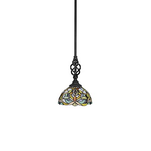 Elegante - 1 Light Mini Pendant With Hang Straight Swivel-9.75 Inches Tall and 7 Inches Wide - 1111910