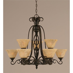 Elegante - 9 Light Chandelier-30 Inches Tall and 27 Inches Wide - 413392