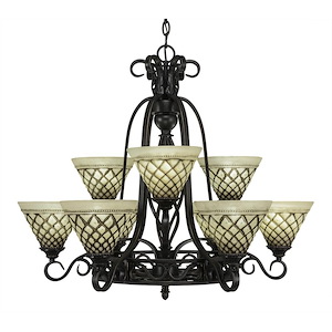 Elegante - 9 Light Chandelier-27 Inches Tall and 30.5 Inches Wide - 699430